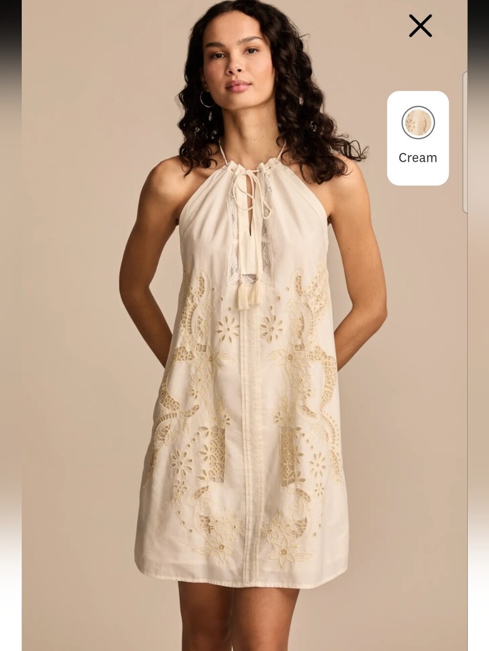 Lucky Brand Festival Embroidered Shift Mini Dress